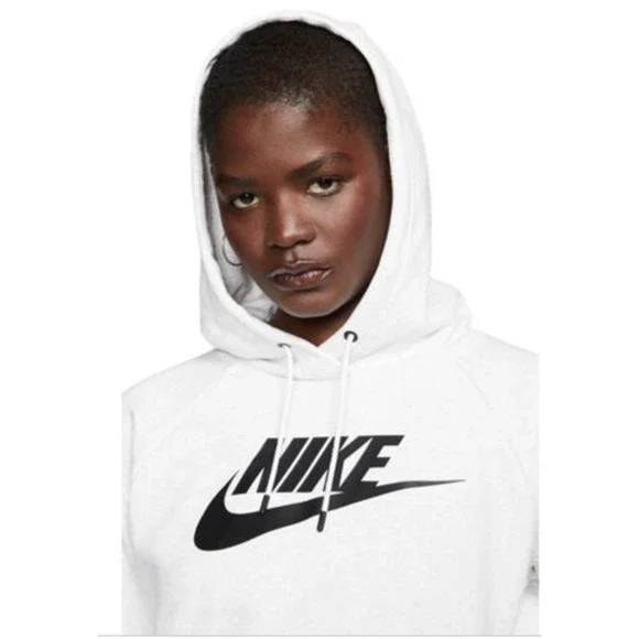 Nike Sportswear Essential Cropped Hoodie Birch Heather/black XL - Picture 3 of 4